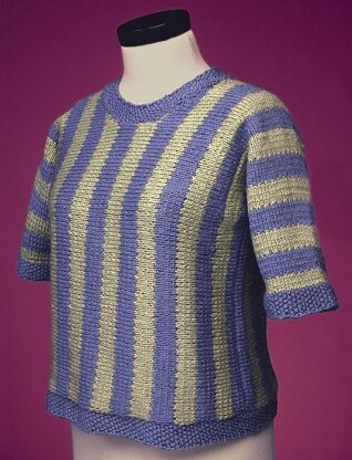 Sideways Knit Striped Pullover #108