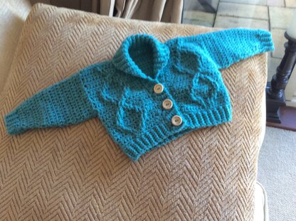 modern baby cabled cardigan