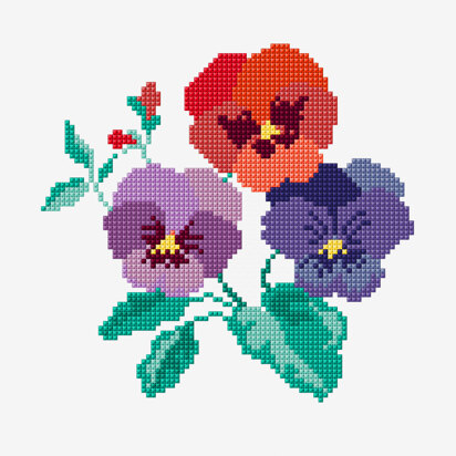 Pansy Bloom in DMC - PAT0646 -  Downloadable PDF