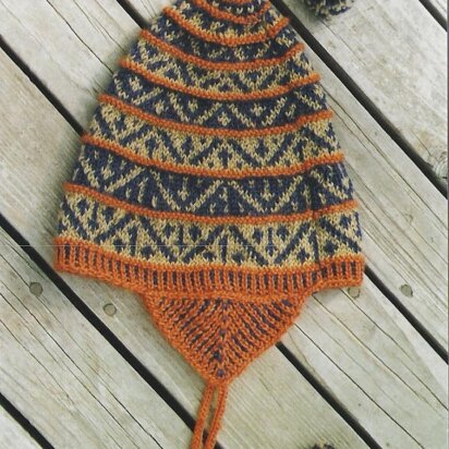 Geometric Hat with Earflaps - knitting pattern