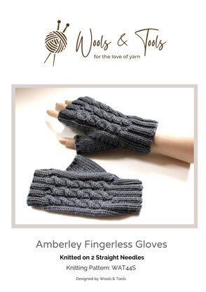 Amberley Fingerless Gloves -knitted on 2 straights