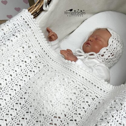 Queen Charlotte Blanket and Bonnet