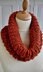 Knitted Orange Ribbed Cowl One Skein Pattern