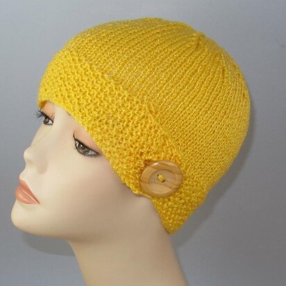 Button Up Beanie Circular knitting pattern