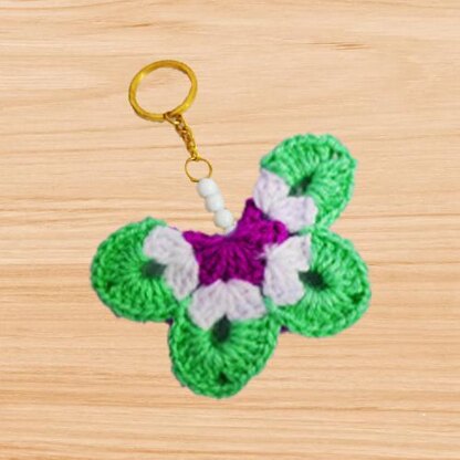 A crochet butterfly keychain pattern