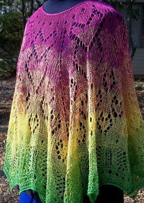 Knittin' Love in Spring poncho