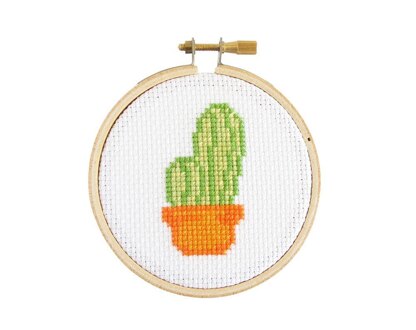 The Stranded Stitch Tiny Cactus Cross Stitch Kit - 3 inches