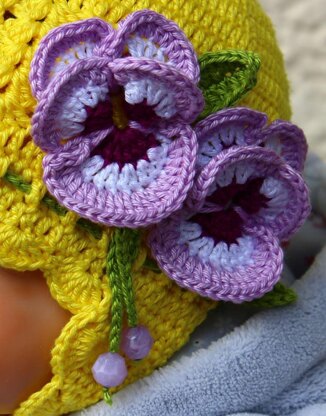 Pansy Baby Hat