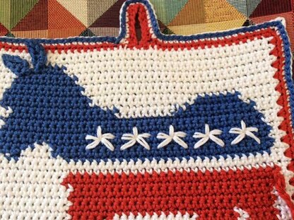 Democrats' Donkey logo pot holder pattern