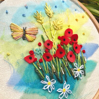 Rowandean Poppies and Daisies Embroidery Kit