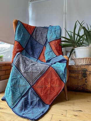 Cabled Patchwork Afghan