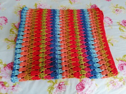 Colourful crochet blanket