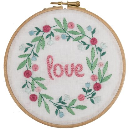 Anchor Starter Kit Love Hoop Embroidery Kit - 15 x 15 cm