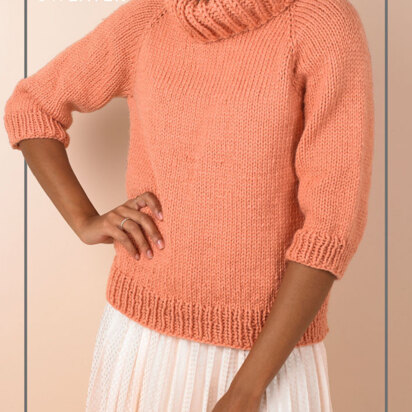 Wonderful Woolly Jumper - Free Knitting Pattern For Women in Paintbox Yarns Wool Mix Chunky