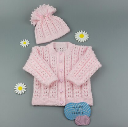 Poppy Baby Knitting Pattern 0-6 months 16-18" chest