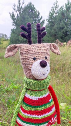 Scrap yarn Christmas Deer
