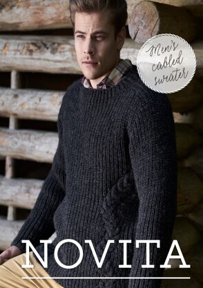 Men's Cabled Sweater in Novita Natura - Downloadable PDF