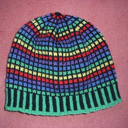 Stained glass beanie - knitting pattern