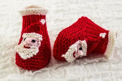 Santa Face Baby Booties