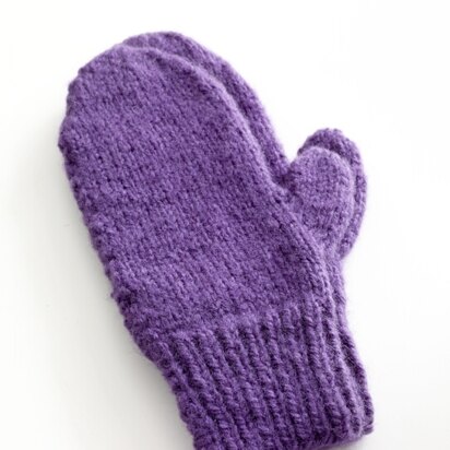 Easy-Knit Mittens in Lion Brand Jiffy - 80672AD