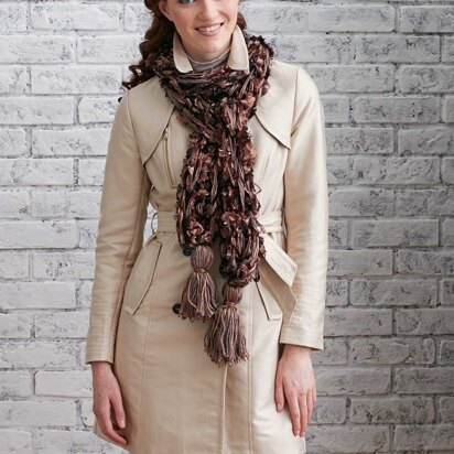 Tawny Tassel Arm Knit Scarf in Patons Classic Wool Worsted