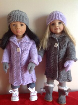 Cable Coat for 18" Dolls