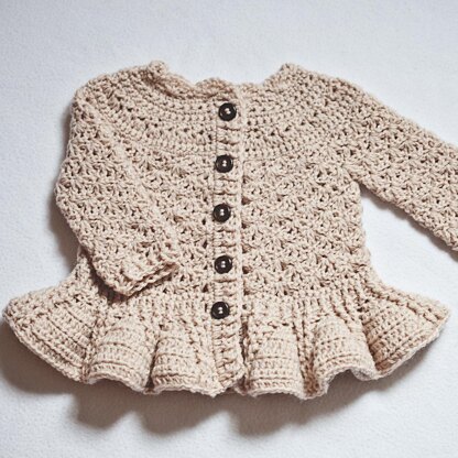 Soft Wool Peplum Cardigan