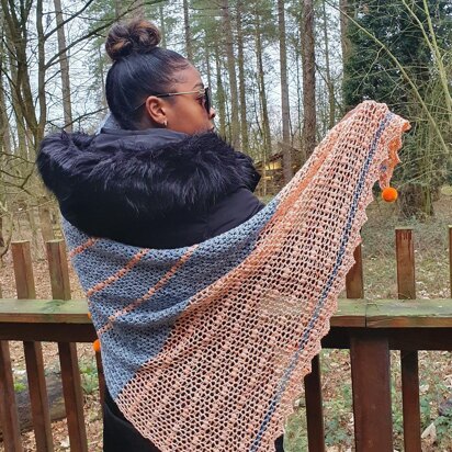 Peachy Blinder Shawl