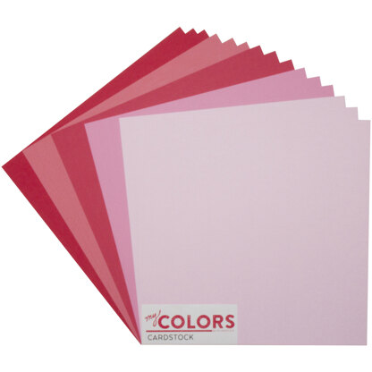 My Colors Canvas Cardstock Bundle 12"X12" 18/Pkg - Pink & Red Tones