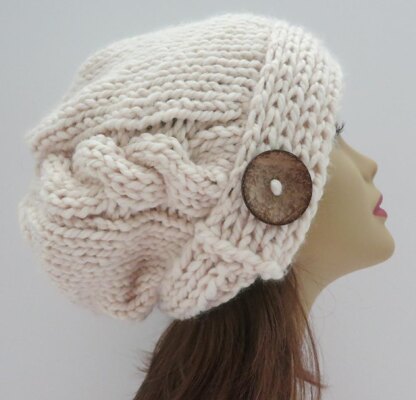 The Jenna Slouch Hat with Single Cable