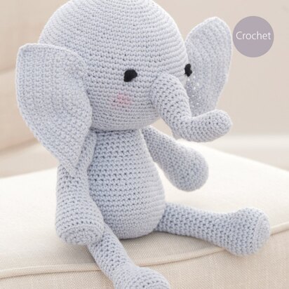 Elephant Toy in Sirdar Wash ‘N’ Wear Double Crepe DK - 2472