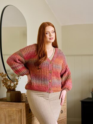 Thora Brioche Rib Cardigan in West Yorkshire Spinners Re:Treat Twist Chunky - Downloadable PDF