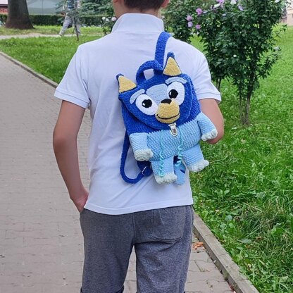 2 Bluey and Bingo backpack crochet pattern