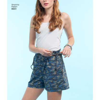 Simplicity 8651 Learn to Sew Pull on Shorts - Paper Pattern, Size A (6-8-10-12-14-16-18)