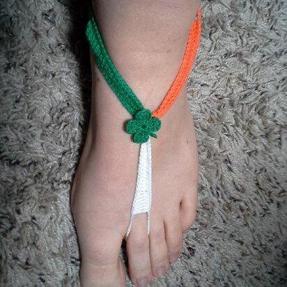 Four Leaf Clover Barefoot Sandals