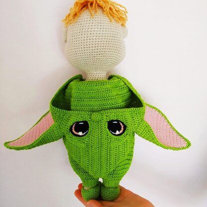 Crochet doll pattern Amigurumi baby doll pattern Baby Yoda crochet pattern 12,6 inch, Lulu doll (English, Deutsch, Français)