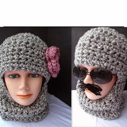 597CRO Crochet Ski Hat, Balaclava