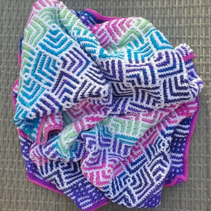 Mosaic Pinwheel Blanket - Rainbow