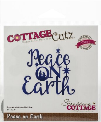 CottageCutz Elites Die - Peace On Earth 3.4"X3.1"