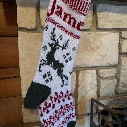 Frolicking Reindeer Christmas Stocking