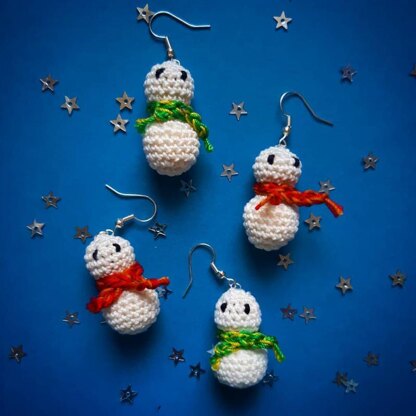 Mini Snowman Christmas Earrings