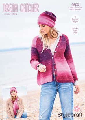 Cardigan, Hat and Scarf in Stylecraft Dream Catcher DK - 9599 - Downloadable PDF