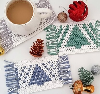 Christmas Tree Mosaic Coasters