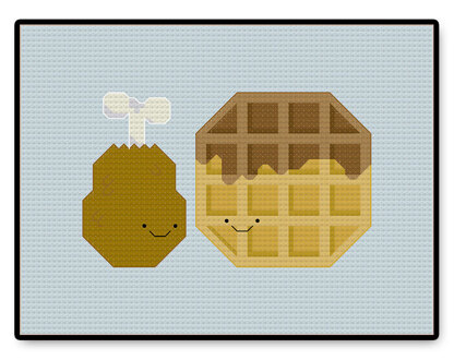 Chicken and Waffle Kawaii - PDF Cross Stitch Pattern