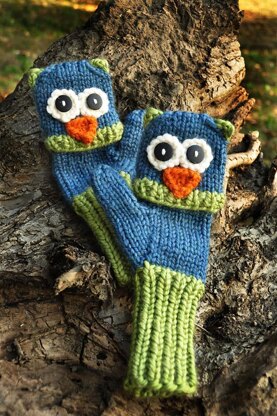 Smitten Mittens Fingerless Owl and Cat Animal Mittens