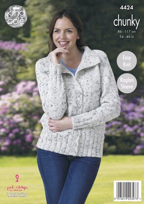 Jacket & Sweater in King Cole Chunky - 4424 - Downloadable PDF