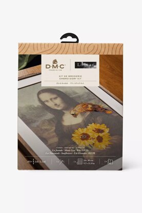 Inspired by Mona Lisa & Sunflowers, Leonardo Da Vinci & C. Maratti, Le Louvre, Embroidery Kit