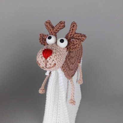 Gift bag amigurumi reindeer - easy from scraps of yarn
