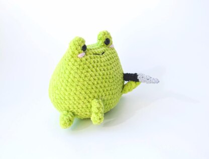Plush meme knife frog