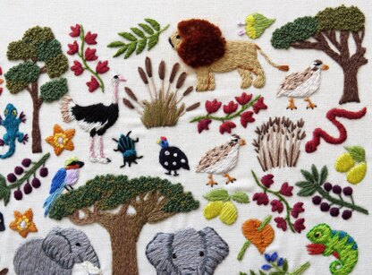 Stitchdoodles African Savanna Hand Embroidery Pattern